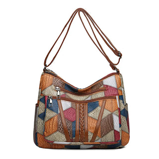 FLAIR / PATCHWORK-ELEGANZ – EINZIGARTIGE TASCHE MIT KÜNSTLERISCHEM FLAIR