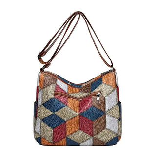 FLAIR / PATCHWORK-ELEGANZ – EINZIGARTIGE TASCHE MIT KÜNSTLERISCHEM FLAIR