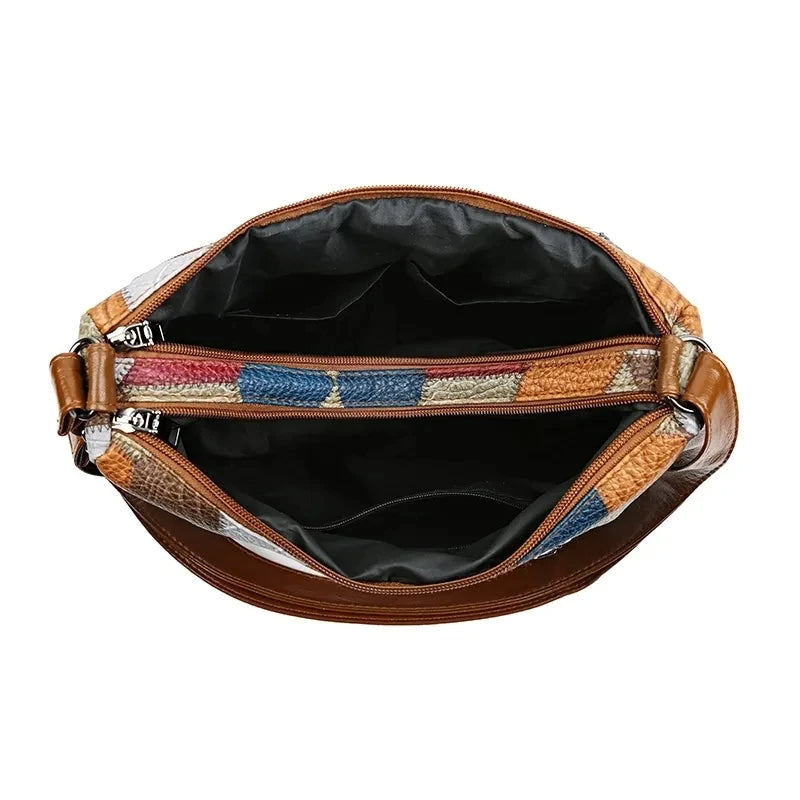 FLAIR / PATCHWORK-ELEGANZ – EINZIGARTIGE TASCHE MIT KÜNSTLERISCHEM FLAIR